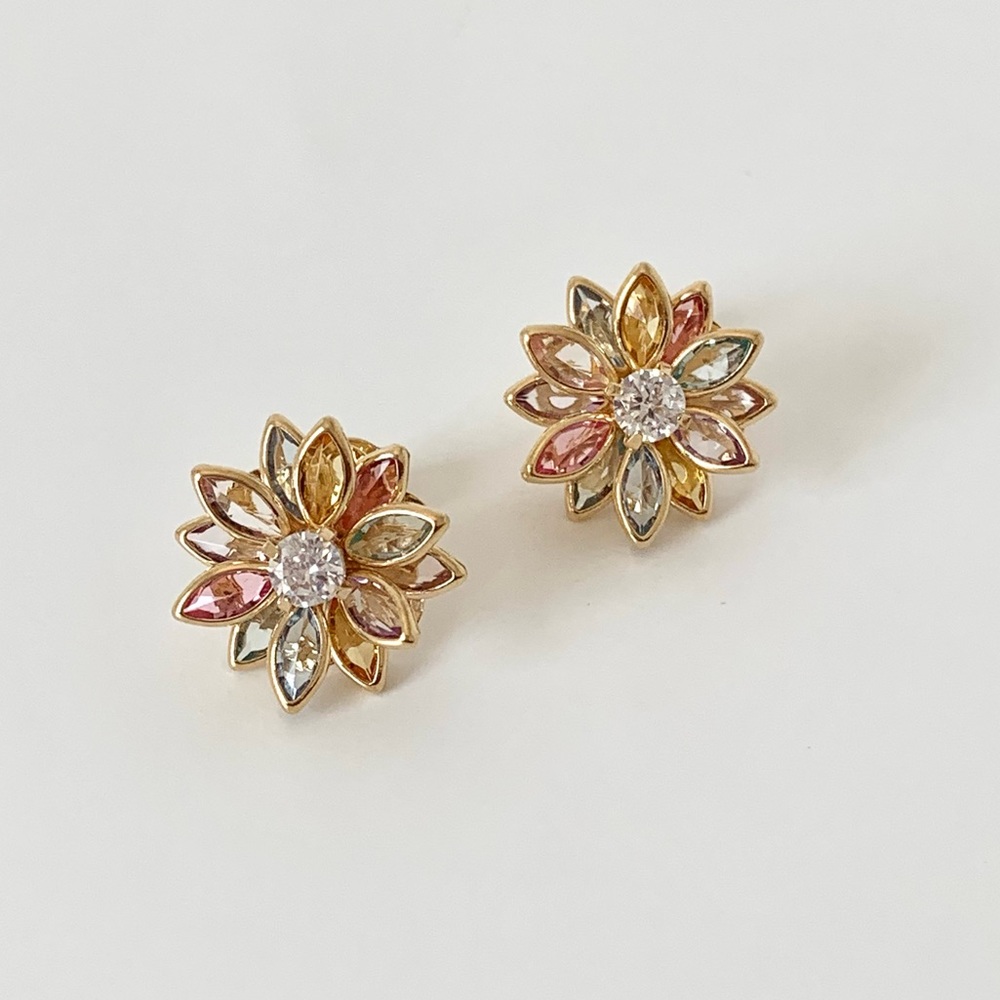 Gold filled multicolored earring